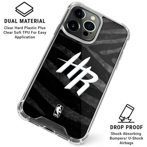 NBA Houston Rockets Black Animal Print iPhone 16 Pro Clear Case